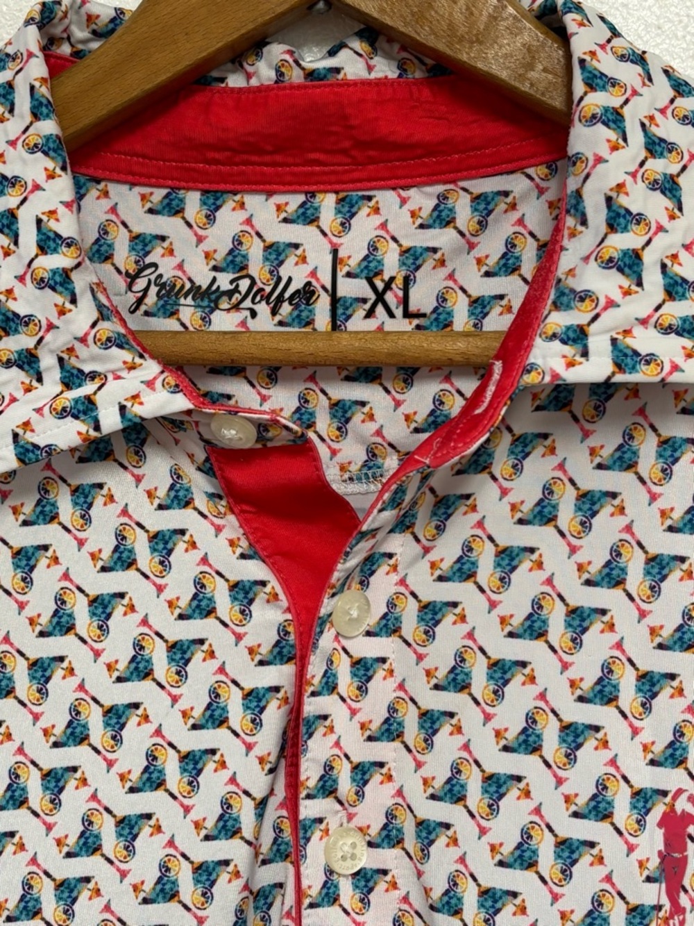 Mens Grunk Dolfer Cocktail Patterned Golf Polo XL
